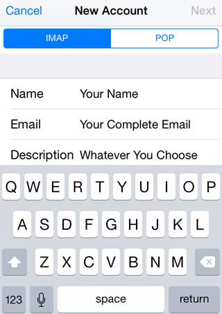 comcast incoming mail server iphone
